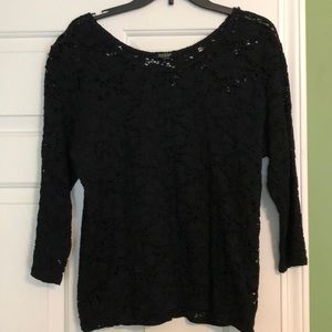 Black lace lined top